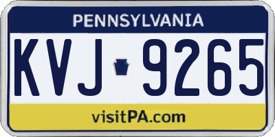 PA license plate KVJ9265