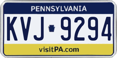 PA license plate KVJ9294