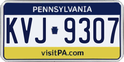 PA license plate KVJ9307