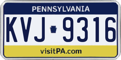 PA license plate KVJ9316