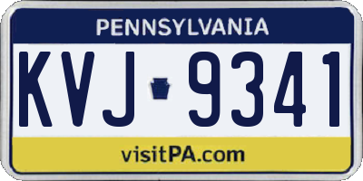 PA license plate KVJ9341