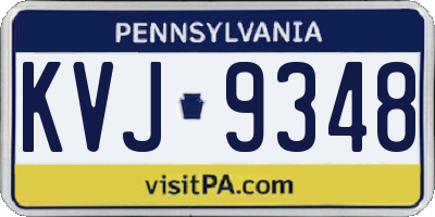 PA license plate KVJ9348