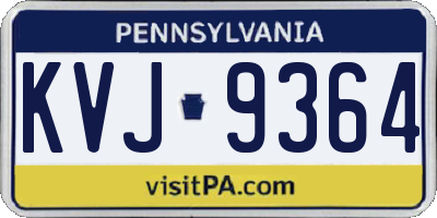 PA license plate KVJ9364