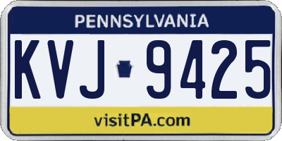 PA license plate KVJ9425