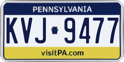 PA license plate KVJ9477