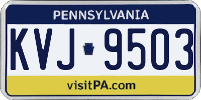PA license plate KVJ9503