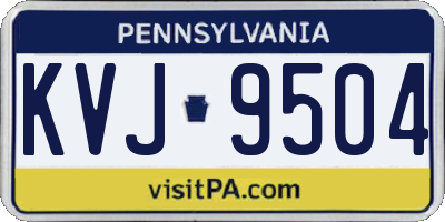 PA license plate KVJ9504