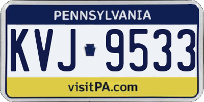 PA license plate KVJ9533