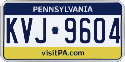 PA license plate KVJ9604