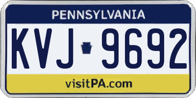 PA license plate KVJ9692