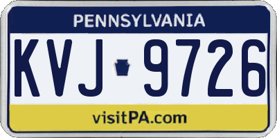 PA license plate KVJ9726