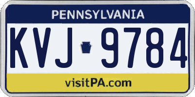 PA license plate KVJ9784