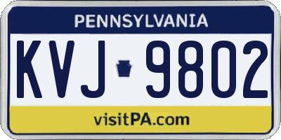 PA license plate KVJ9802