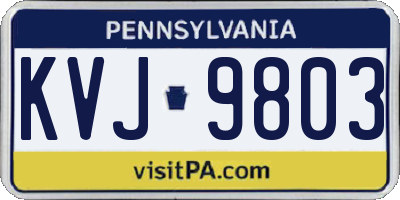 PA license plate KVJ9803