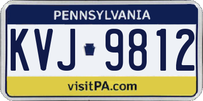 PA license plate KVJ9812