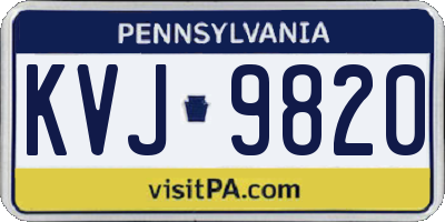 PA license plate KVJ9820