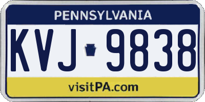 PA license plate KVJ9838
