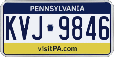 PA license plate KVJ9846