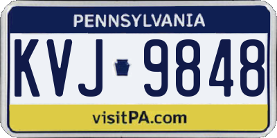 PA license plate KVJ9848