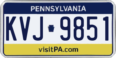 PA license plate KVJ9851