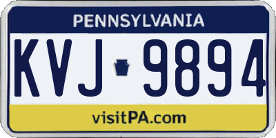PA license plate KVJ9894