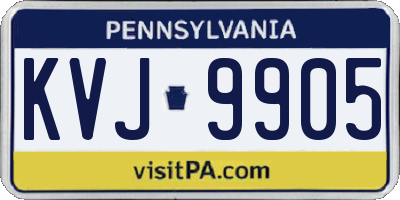 PA license plate KVJ9905