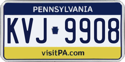 PA license plate KVJ9908