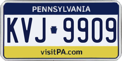 PA license plate KVJ9909