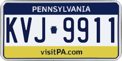 PA license plate KVJ9911