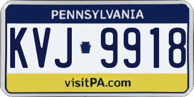 PA license plate KVJ9918