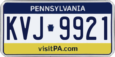 PA license plate KVJ9921