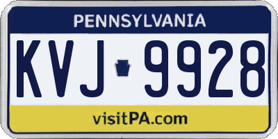 PA license plate KVJ9928
