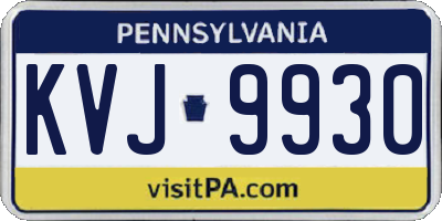PA license plate KVJ9930