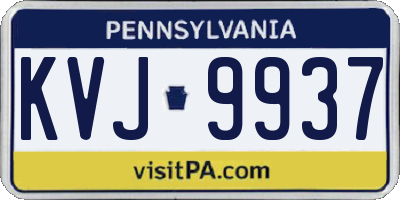 PA license plate KVJ9937
