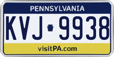 PA license plate KVJ9938