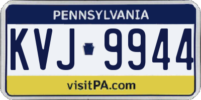 PA license plate KVJ9944