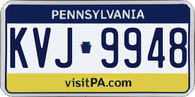 PA license plate KVJ9948