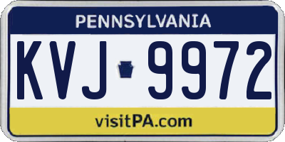PA license plate KVJ9972