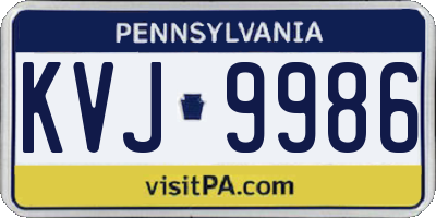 PA license plate KVJ9986