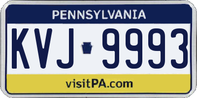 PA license plate KVJ9993