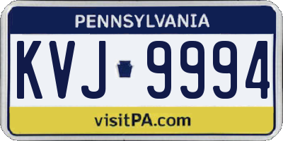 PA license plate KVJ9994