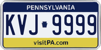 PA license plate KVJ9999