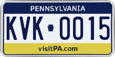 PA license plate KVK0015