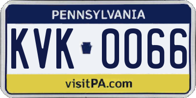 PA license plate KVK0066