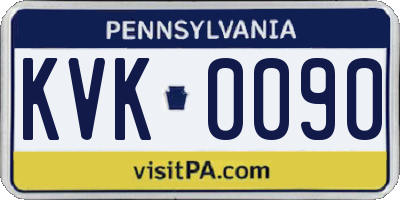 PA license plate KVK0090