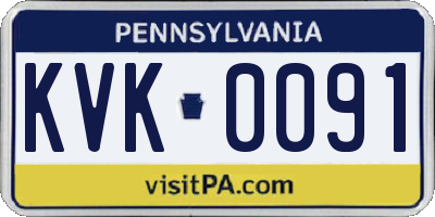 PA license plate KVK0091