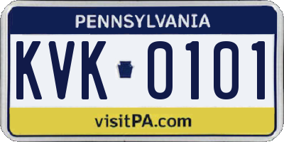 PA license plate KVK0101