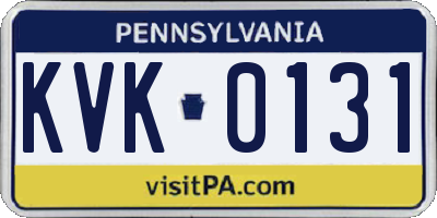 PA license plate KVK0131