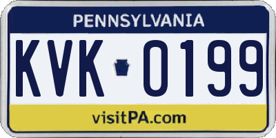 PA license plate KVK0199