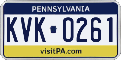 PA license plate KVK0261